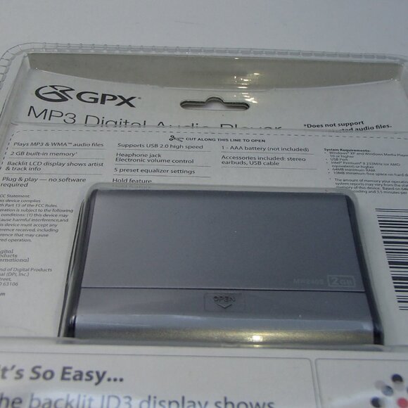 GPX MW240 2GB USB MP3 Digital Music Player w/1.1" LCD - Picture 4 of 10